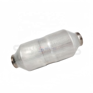 เครื่องฟอกไอเสียรถยนต์แบบสากลตัวเร่งปฏิกิริยาการไหลเวียนสูงพร้อมตัวเร่งปฏิกิริยาพื้นผิวเซรามิกสองตัว - Product Image 2