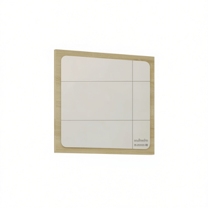 Espejo de Baño Soulhochro de 15.7 Pulgadas Cuadrado, Marco de Madera Sintética con Acabado Roble, Diseño Contemporáneo para Colgar en la Pared - Product Image 1