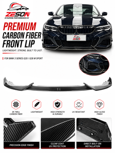 Lèvre avant en fibre de carbone véritable style AD pour BMW Série 3 G20 G28 330i M340i 2019-2022 Pre-LCI <span class=keywords><strong>M</strong></span> Sport Bumper Splitter - Product Image 3
