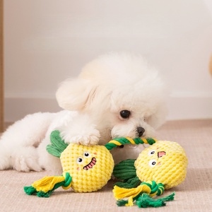 Jouets à mâcher pour animaux de compagnie en peluche non toxique, doux, amusants, en forme de fruits, écologiques, interactifs, durables, jouets à tirer pour chiots - Product Image 2