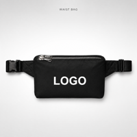 Sac banane personnalisé avec logo, sac de taille bandoulière, fermeture éclair, sac à main portable en nylon imperméable tendance pour voyage, course à pied, fitness
