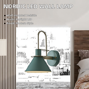 San Liang Luxury Modern Nordic LED Wall Lamp Gold Grey <b>Iron</b> Bedside Light for Bedroom 60 90 500 White 5000K Daylight Home Decor - Product Image 2