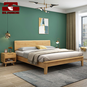 Cama Doble de Madera Maciza de Estilo Nórdico Moderno al por Mayor, Precio de Fábrica, Muebles de <span class=keywords><strong>Dormitorio</strong></span>, Cama Matrimonial - Product Image 4