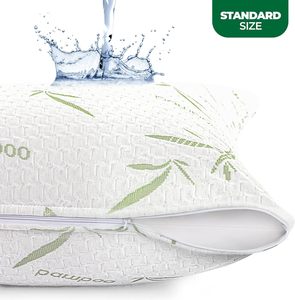Funda de <span class=keywords><strong>almohada</strong></span> personalizada de 5 estrellas para Hotel, Protector de <span class=keywords><strong>almohada</strong></span> de fibra de bambú resistente al agua, antiácaros - Product Image 2