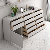 Table de manucure de haute qualité avec armoire à poudre, table à ongles simple, double ou triple avec 4 tiroirs pour plateau en marbre