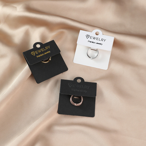 Tarjeta de Cartón Elegante y Minimalista con Logotipo Personalizado, para Joyería, Aretes y Anillos, Embalaje de Papel Reciclado - Product Image 1