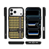 Coque de téléphone AG Feeling Black Edge avec motif nœud romantique doré pour iPhone 17, 17 Pro Max, 16 Pro, 15 – Coque magnétique