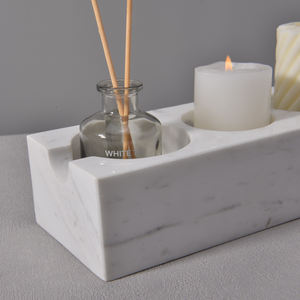 เชิงเทียนหินธรรมชาติแบบกำหนดเองที่วางเทียนทีไลท์ของตกแต่งงานแต่งงานของตกแต่งบ้านบ้านเทียนหินอ่อน - Product Image 4