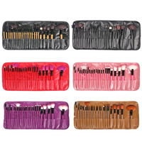 Set kuas rias wajah 24 BH, alat kecantikan kosmetik kuas riasan mata untuk Foundation Bedak Blush Eyeshadow Concealer bibir mata