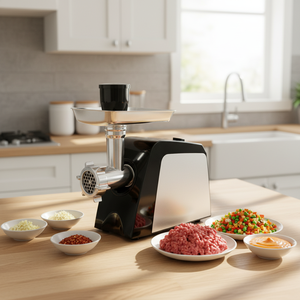 Hachoir à viande électrique multifonctionnel en acier inoxydable avec <span class=keywords><strong>poussoir</strong></span> à saucisses et <span class=keywords><strong>poussoir</strong></span> alimentaire – Vente directe usine - Product Image 3