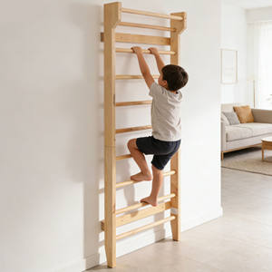 Muro de Escalada de Madera para Niños 2 en 1, Escalador Montessori, Colores Arcoíris, Capacidad de 100 kg, Uso en Interiores, para Edades de 3+ Años - Product Image 5