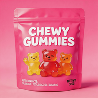 Bolsa Mylar Personalizada de 3.5g con Cierre Hermético a Prueba de Olores para Empaque de Dulces Exóticos y Gomitas, MOQ Bajo, Envío Rápido