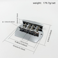 5-String PB Bass Bridge, Semi-circular Fringed Design with Metal Straight Tuning Pegs, Electric Bass String Pull Board