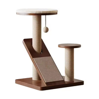 Arbre à chat en bois naturel, grand, au design unique, durable, avec griffoir en laine, maison pour chat, mobilier pour chat, écologique, luxueux, en carton