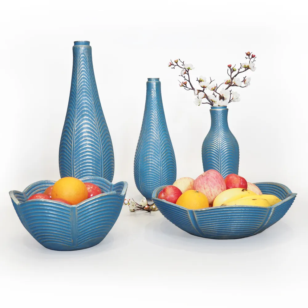 Suanti modern decorative bowls set kitchen polyersin resin hand banana food salad fruits luxury fruit bowl