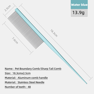 Pettine a Punta e Pettine Distanziatore in Acciaio Inossidabile per Gatti, Strumento per Acconciature, Annodatura e Pulizia del Pelo, Pettine per la Bellezza - Product Image 2