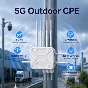 CPE 5G para Exteriores, ODU WiFi 6 AX3000, Cobertura de 300m, WireGuard, ZeroTier, IPsec, VPN, Antena de Alta Ganancia, Router con Alimentación PoE - Product Image 1