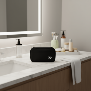 Bolsa de Cosméticos Bordada con el Logotipo de la NY para Hombre, 25x14x7.5 cm, Estuche de Maquillaje de Neopreno con Cierre de Cremallera, Pequeña Capacidad - Product Image 2