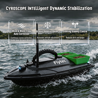 Bateau de pêche à appât télécommandé Flytec 2011-5 Vert Nouvelle Version Améliorée 500M avec Deux Détecteurs de Poissons et Réservoirs de 1,5kg, Noir