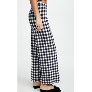 Customise <strong>Ladies</strong> <strong>Tartan</strong> Check Wide Leg Pants Casual Fashion Plaid <strong>Trousers</strong> - Product Image 2