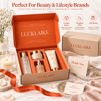 Boîtes d'expédition personnalisées haut de gamme en carton ondulé kraft, intérieur orange imprimé, pour les marques de beauté, de soins de la peau et de style de vie