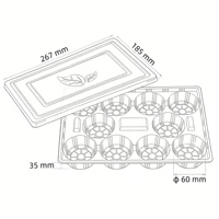 Barquettes à dessert transparentes en PP avec couvercles hermétiques, boîtes d'emballage jetables en plastique pour gâteaux de lune, macarons et muffins pour boulangerie