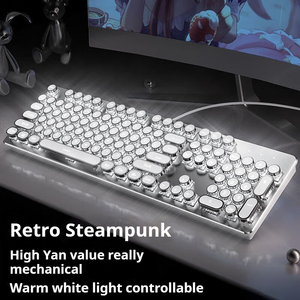 EWEADNカスタム104キーレトロスチームパンクデザインLEDバックライト有線USBメカニックゲームキーボード新製品 - Product Image 4