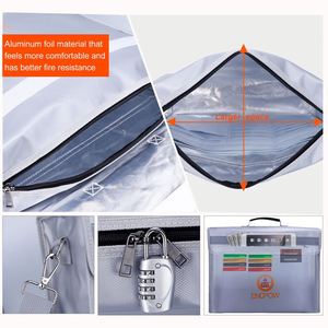 Fire Proof Wholesale Document <b>Box</b> <b>File</b> Cases Fire Water Resistant with Lock Zipper Business Useful Storage Bag - Product Image 4