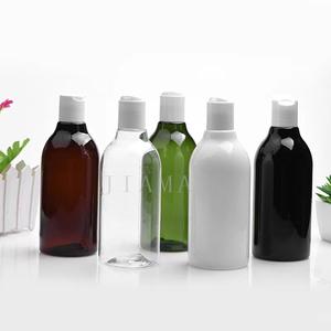 Botella de PET verde ámbar de plástico de 300ml con tapa superior de disco para champú, reenvasado de botellas de desinfectante de manos - Product Image 1