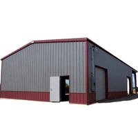 Atelier métallique préfabriqué robuste, hangar de stockage en acier galvanisé, abri fonctionnel pour petite usine et stockage de marchandises