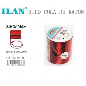 สายไฟหางหนู ILAN ขนาด 2.5 ซม. ยาว 50 ม. สีแดงเกรนาต สำหรับงานฝีมือเย็บปักถักร้อย - Product Image 1