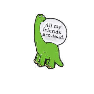 Pin kerah Enamel lembut kustom kualitas tinggi desain dinosaurus animasi lucu bahan besi cetak Gravure untuk hadiah atau penggunaan kerajinan - Product Image 5