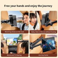 Support de tablette et de téléphone pour appuie-tête de voiture rétractable 3 en 1, 360° °   Support pliable pour siège arrière de voiture pour iPad de 4,7 à 12,9 pouces, approvisionnement en gros OEM pour flotte