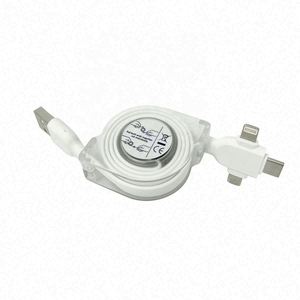 Multifunction Fast <b>Charging</b> 3-in-1 Retractable USB <b>Cable</b> with Plastic Material and Custom Length Options - Product Image 2