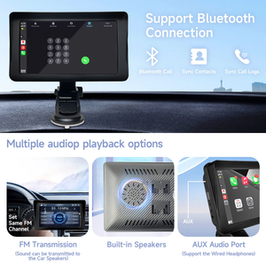 Autoradio portable sans fil 7 pouces avec écran GPS CarPlay Android Auto et caméra de recul - Product Image 4