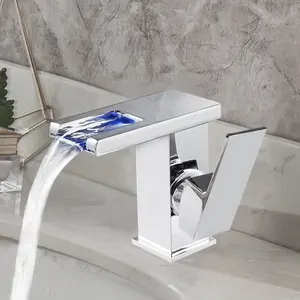 wash basin faucet bathroom sink faucets luxury water taps modern brass washbasin mixers tap bathroom sink taps led tap basin