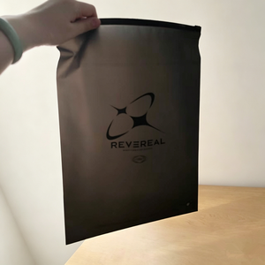 Custom UV Printed Logo Frosted Black Semi Clear Zipper Pouch Thick Clothing <b>Packing</b> <b>Bag</b> - Product Image 2