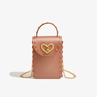 Sac mini tendance en PVC effet gelée, pochette de téléphone luxueuse cloutée, sac mini personnalisable style français pour enfants