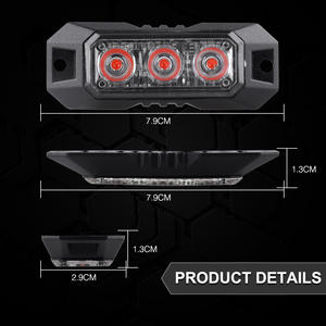 Nuevas Luces Estroboscópicas LED-03K Rojas de <span class=keywords><strong>3</strong></span> LED para Camión/Auto/Vehículo, Mini Faro de Rejilla, <span class=keywords><strong>Baliza</strong></span> de Emergencia - Product Image 4