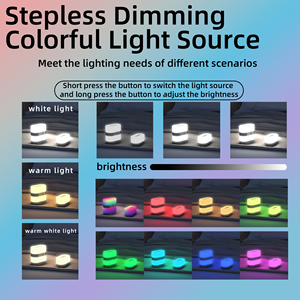 Đèn bàn có thể điều chỉnh độ sáng <span class=keywords><strong>RGB</strong></span> với điều khiển từ xa & cảm ứng - Đèn ngủ chạy bằng USB cho phòng ngủ, trang trí phòng chơi game - Món quà lý tưởng - Product Image 2