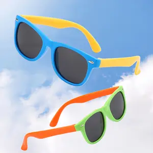 2024 360 Degree Kids Frame Fashion Multicolour Polarized TPPE Kids Sun Glasses Classic Children Sunglasses With Rivet