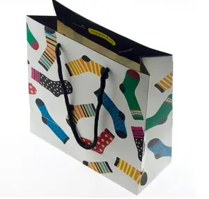ファッションアクセサリー衣類ベルトスカーフソックス包装のための工場カスタムプリント環境に優しい紙のショッピングペーパー