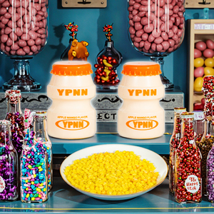 Venta al por mayor Caramelo Halal Factory Oem Exotic Bonbon Yogurt Chewy Gummy <span class=keywords><strong>Caramelos</strong></span> Mango Botella Forma Skittle Millions Chew Candy - Product Image 3
