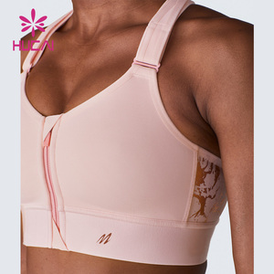 OEM donne Custom Push up allenamento Yoga Top Cross Back supporto ad alto impatto regolabile Zip anteriore reggiseno sportivo per le donne - Product Image 4