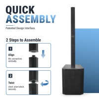 [CN Stock] Altavoces de escenario potentes Accuracy Pro Audio AC38D3 de 1400W, sistema PA, altavoz de columna activo profesional
