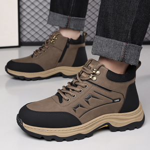 Bottes de neige pour hommes, bottines d'hiver à bout rond, doublure en fourrure, semelle extérieure en caoutchouc antidérapante, semelle intermédiaire en EVA, vêtements d'extérieur chauds - Product Image 2