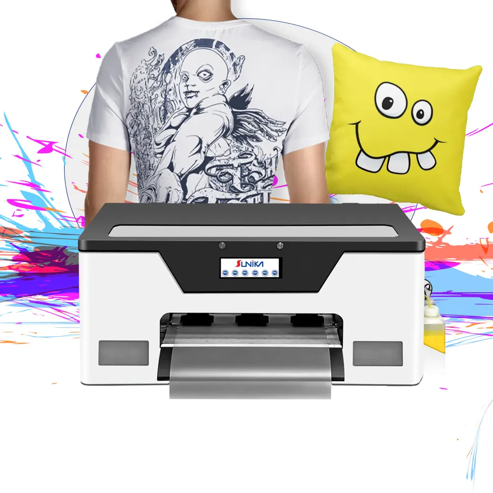 छोटे कपड़ों की कीमत के लिए सुनीका मल्टीफंक्शनल स्वचालित प्रिंटर डीटीएफ एफ1080 औद्योगिक ए4 टी-शर्ट प्रिंट ईपीएसन प्रिंटिंग मशीन