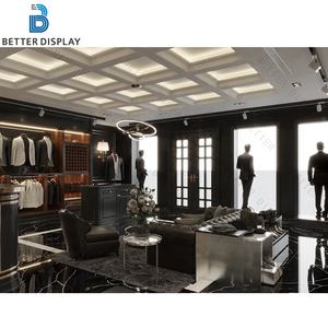 Vêtements d'affaires de luxe pour hommes Présentoirs muraux de vêtements en <span class=keywords><strong>bois</strong></span> pour le magasin Design d'intérieur <span class=keywords><strong>et</strong></span> présentoirs de magasin - Product Image 6