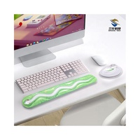Tapis de souris pour clavier PC personnalisé, design en gel transparent, repose-poignets de jeu en forme de croissant, résistant à l'eau, changement de couleur progressif