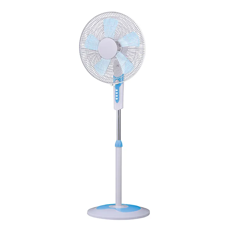 CE cheap price blue electric pedestal household floor high efficient modern design plastic blades 16 inch stand fan